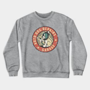 Auto Dog Repairs Retro Vintage Garage Crewneck Sweatshirt